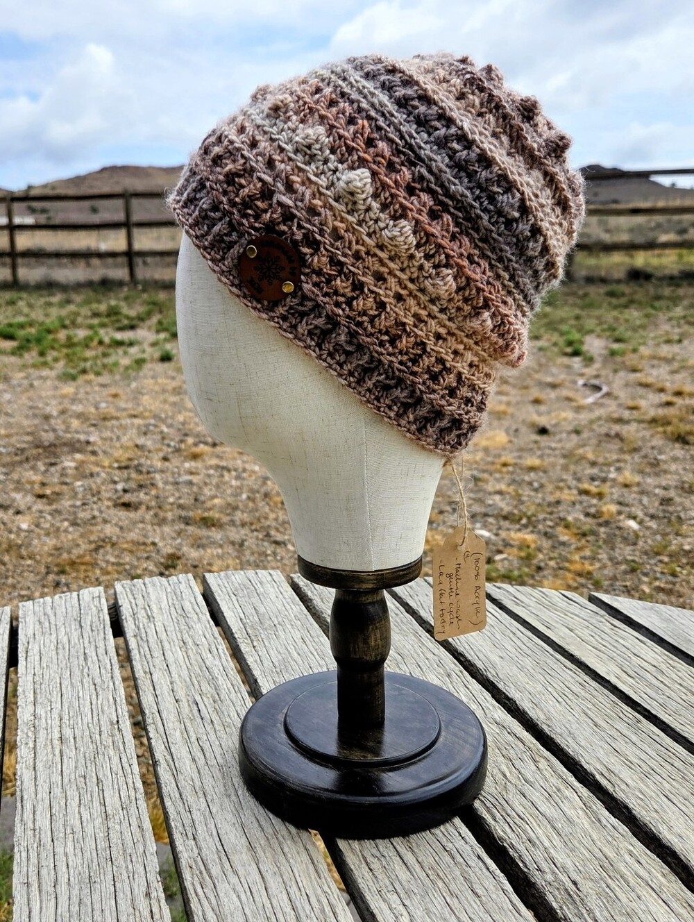 Artisan Handmade Crochet Cozy "Cinnamon Cupcake" Boho Beanie Hat